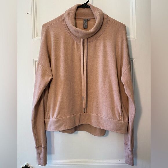 Sweaty Betty | Harmonise Luxe Fleece High Neck Sweatshirt Antique Pink Sz Medium - Picture 4 of 15